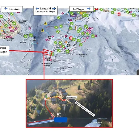 公寓 Miravidi, Montchavin-la Plagne, Jacuzzi & Sauna *